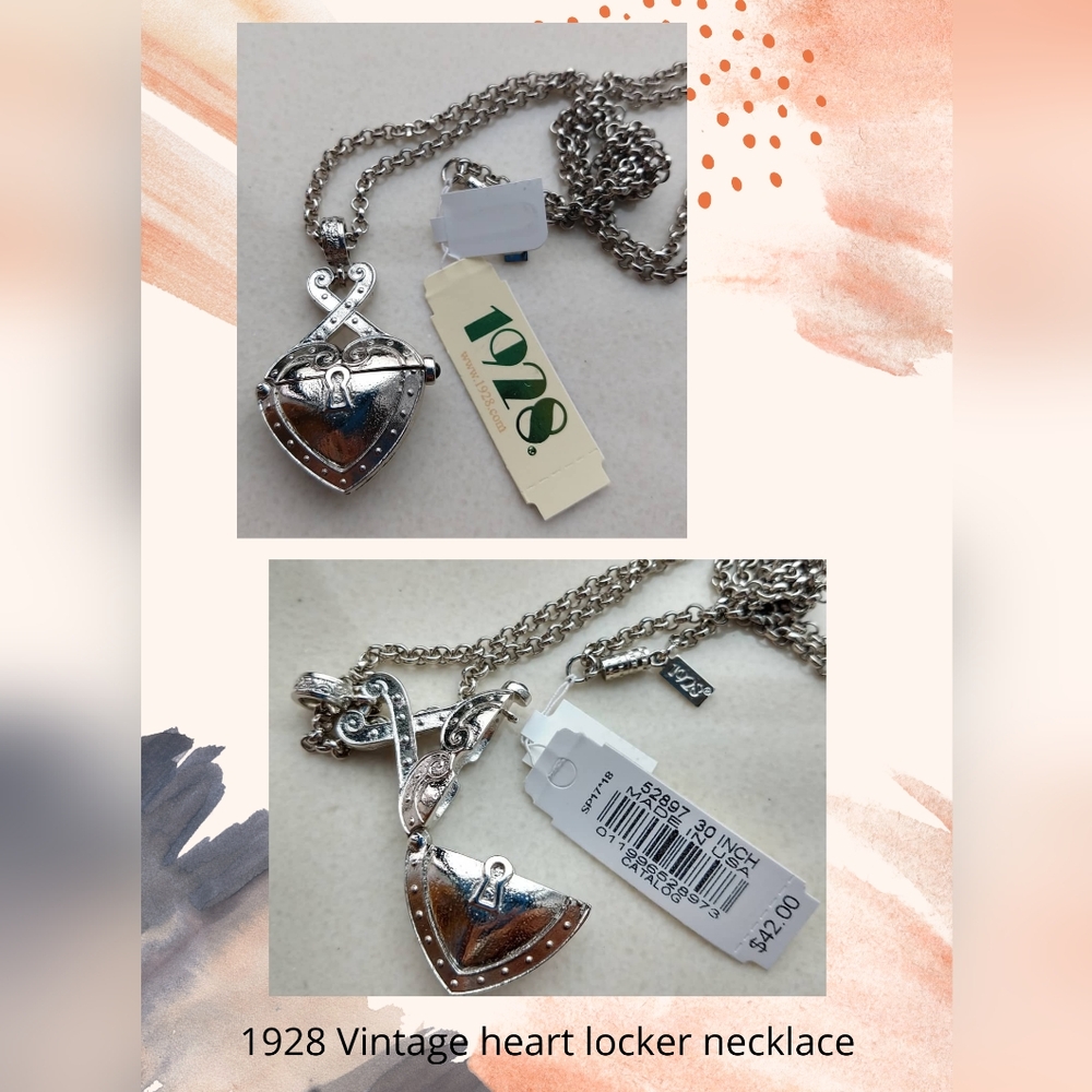 Vintage 1928 new with tag heart locker necklace